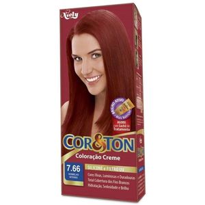 Tintura Cor E Ton Kit Medio Vermelho Intenso 7.66