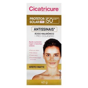 Protetor Solar Cicatricure Antissinais FPS 50 Efeito Matte com 40g