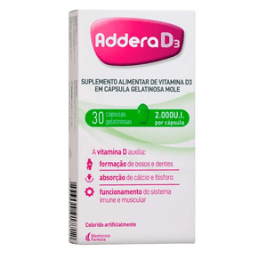 Addera D3 (Vitamina D3 2.000UI) com 30 capsulas