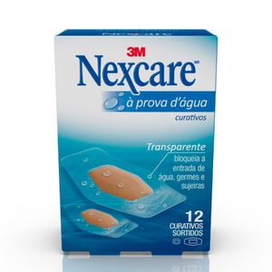 Curativos À Prova d'água Sortidos Nexcare 3M com 12 unidades