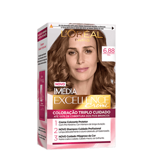 Tintura Imedia Coloração Creme Mel Tabaco 6.88
