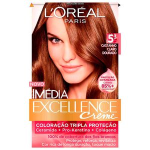 Tintura Imedia Coloração Creme Castanho Claro Dourado 5.3