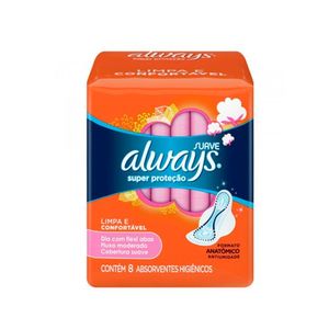 Absorvente Always Super Proteção Suave com Abas 8 unidades