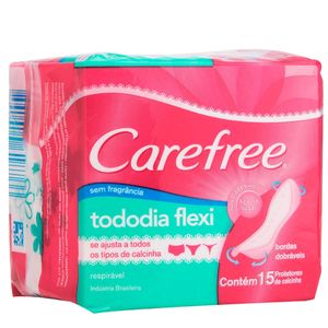 Absorvente Carefree Todo Dia Flex Sem Perfume com 15 unidades