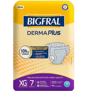 Fralda Geriátrica Bigfral Derma Plus XG com 7 Unidades