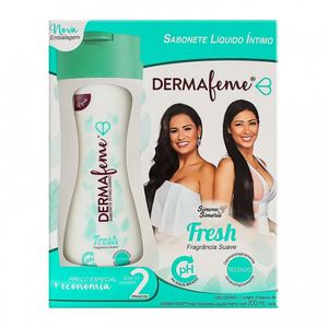 Kit sabonete Liquido Intimo Dermafeme Fresh 2 Frascos de 200Ml