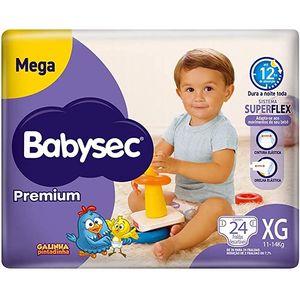 Fralda Babysec Premium Mega XG com 24 unidades