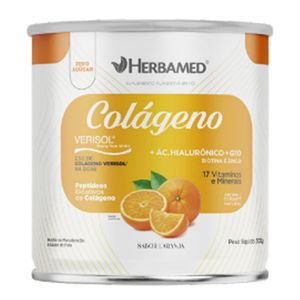 Colágeno Verisol + Ac Hialuronico + Q10 + 17 Vitaminas e Minerais Laranja 200g Herbamed