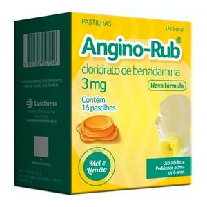 Angino-rub 3mg Mel e Limão com 16 Pastilhas