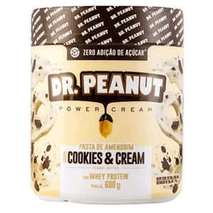 Pasta de Amendoim Pro com Whey Protein Dr. Peanut Cookies & Cream 600g