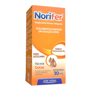 Norifer Suplemento Alimentar Gotas Sabor Chocomenta 30ml