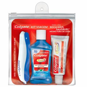 Kit Viagem Colgate Creme Dental+Escova+Enxaguatorio