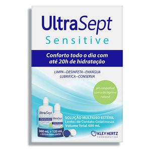 Kit Ultrasept Sensitive Solução Para Lentes 360ml + 120ml