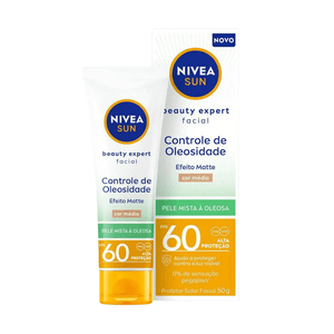 Protetor Solar Facial Controle de Oleosidade Efeito Matte FPS 60 Nivea Sun Cor Média 40g