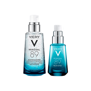 Kit Vichy Mineral 89 Fortalecedor Facial Diário com Ácido Hialurônico 50ml + Fortalecedor Concentrado para Área dos Olhos com Ácido Hialurônico 15ml