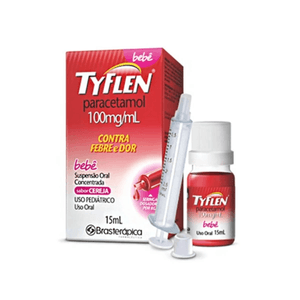 Tyflen bebê paracetamol 100mg/ml suspensão oral 15ml Brasterapica