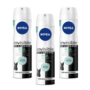 Desodorante Antitranspirante Nivea Black & White Invisible Fresh 72h Aerossol 150ml