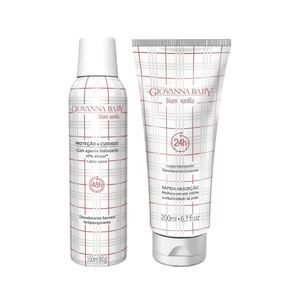 Kit Beleza Giovanna Baby Desodorante Aerossol Blanc Vanilla 150ml + Giovanna Baby Loção Hidratante Desodorante Blanc Vanilla 200ml