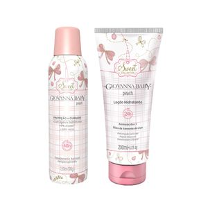 Kit Beleza Giovanna Baby Desodorante Aerossol Peach 150ml + Giovanna Baby Loção Hidratante Desodorante Peach 200ml