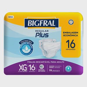 Fralda Geriátrica Bigfral Plus Regular Econômica XG 16 Unidades