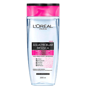 Água Micelar Bifásica L'Oréal  Limpeza Facial 5 em 1 200mL
