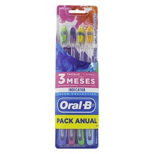 Escova Dental Oral B Indicator Color 35 Macia com 4 unidades