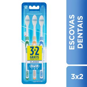 Kit com 3 Escovas Dentais Oral-b Classic