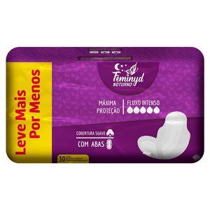 Absorvente Feminyd Com Abas Suave Noturno Leve+Pague- 30 Unidades