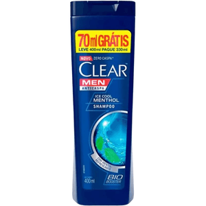 Shampoo Anticaspa Clear Men Limpeza Diária 2 em 1 com 400ml