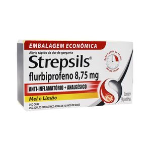 Strepsils 8,75mg 24 Pastilhas Sabor Mel e Limão