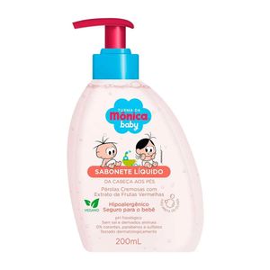 Sabonete Líquido Turma da Mônica Baby  Pérolas Cremosas Com Extrato de Frutas Vermelhas 200ml