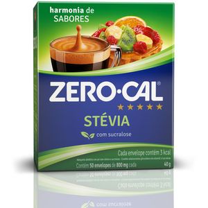 Adoçante Zero Cal Pó Stevia 50 Unidades