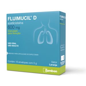 Fluimucil D 600mg Granulado 16 Envelopes 5g