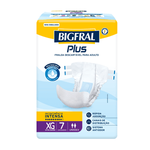 Fralda Geriátrica Bigfral Plus Regular Econômica XG 7 Unidades