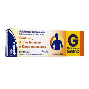 Diclofenaco Dietilamonio 10mg Gel Neo Química Genérico 60g