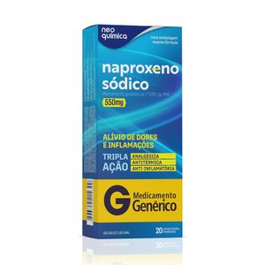 Naproxeno Sódico 550mg Genérico Neo Química 20 Comprimidos