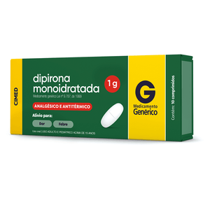 Dipirona Monoidratada 1g 10 Comprimidos Cimed Genérico