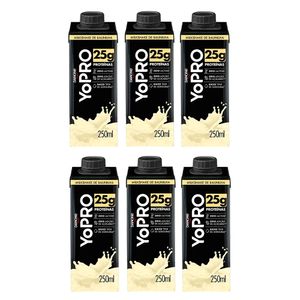 Kit 6 YoPRO Bebida Láctea UHT Milkshake de Baunilha 25g de proteínas 250ml cada
