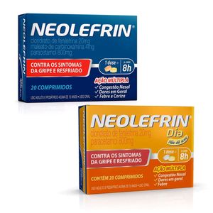 Kit com Neolefrin Contra a Gripe + Neolefrin Dia Sem Sono 20 Comprimidos