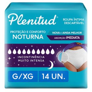 Roupa Íntima Plenitud Noturna Incontinência G/XG 14 Unidades