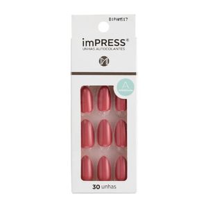 Unha Postiça Kiss New York Impress Amendoada Quartz 30 Unidades