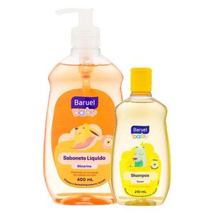 Kit Baruel Baby Sabonete Líquido Glicerina 400ml+Shampoo Suave 210ml