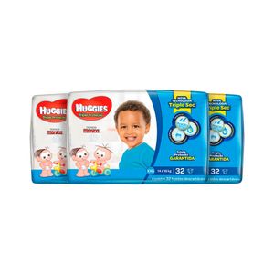 Kit com 3 Fraldas Huggies Tripla Proteção XXG 32 Unidades