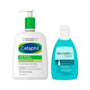Kit Cetaphil Loção 473ml + Sabonete Líquido Dermotivin Original 120ml