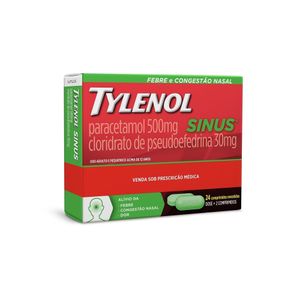 Tylenol Sinus 500mg + 30mg 24 Comprimidos