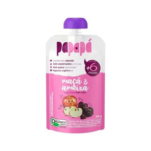 Papinha Orgânica Papapá Sabor Maçã e Ameixa 100g
