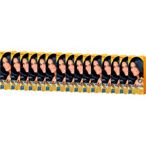Kit com 15 Tintura Creme Cor&Ton 1.0 Preto Azulado