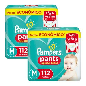Kit 2 Fralda Pampers Confort Pants Ajuste Total Max 112 Unidades M
