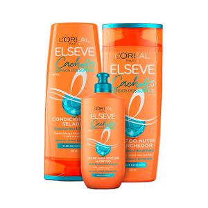 Kit Elseve Cachos Longos dos Sonhos Shampoo, Condicionador e Creme de Pentear