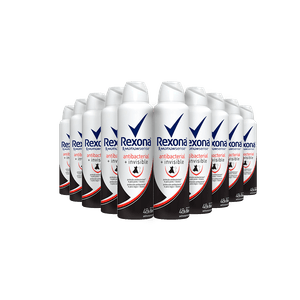 Kit com 10 Desodorante Rexona Aerossol Women 90G/150Ml Invisible Antibac